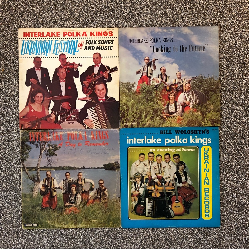 4 60's "Interlake Polka Kings" Ukrainian Records - Polka Albums - Bill Woloshyn